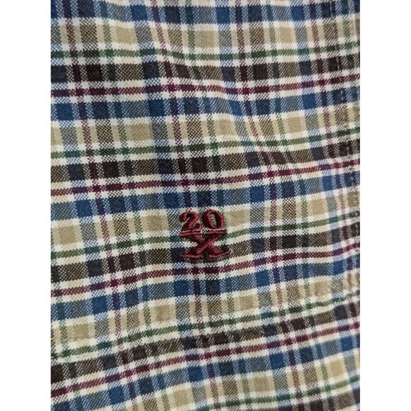 Mens Twenty X Wrangler Plaid Button-Down Shirt Long Sleeve Size XL 100% Cotton M - Picture 2 of 4